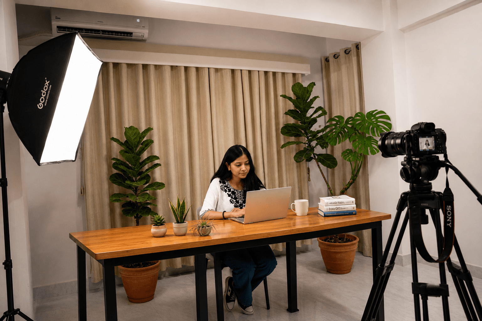 Interior of Silicon Hub's Kathmandu video and photography studio