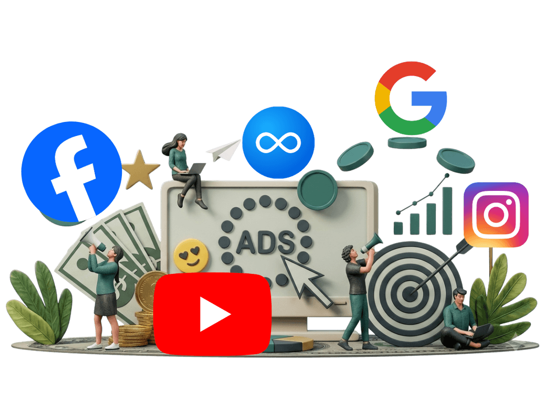 Illustration of Google Ads campaign performance and budget growth